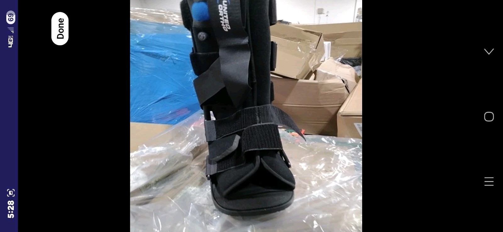 New Black United Ortho Air Cam Walker Fracture Boot Size Medium See Chart in Pic