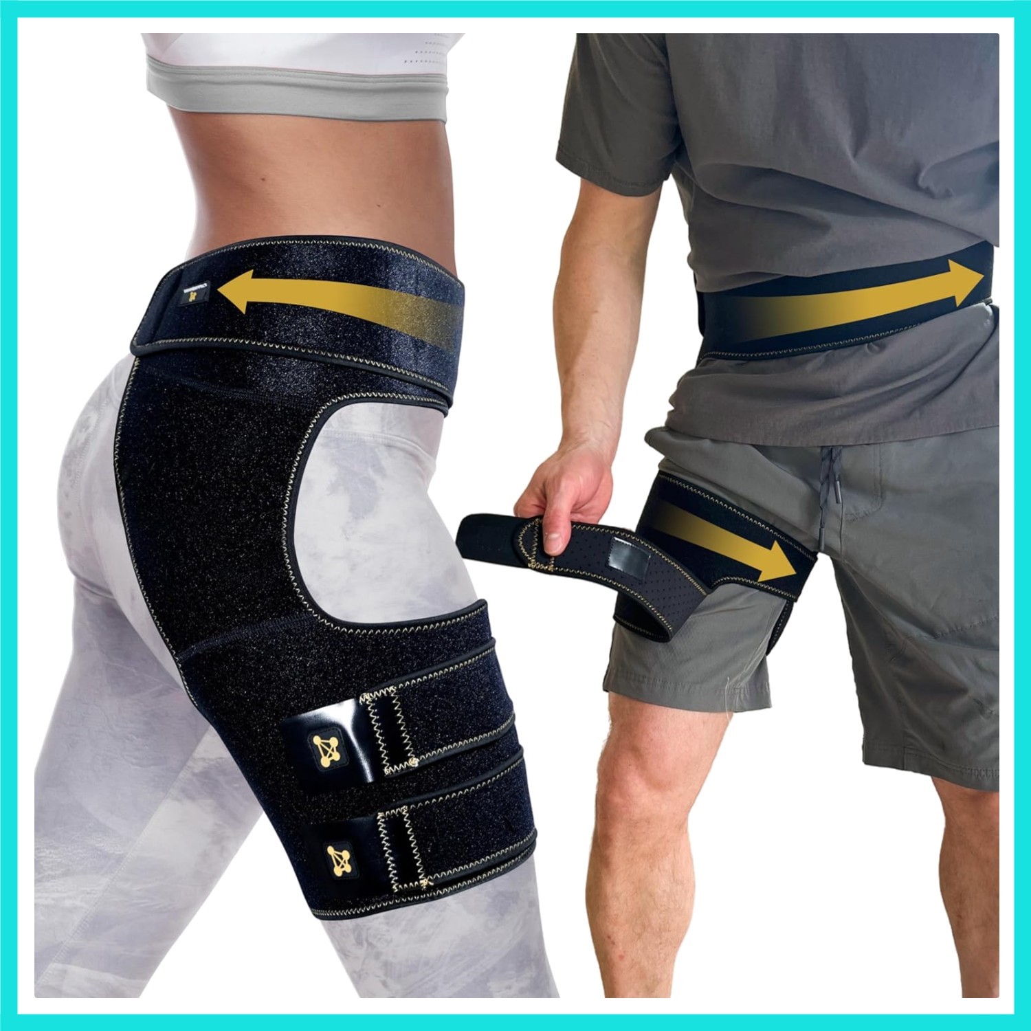 Hip Brace for Women & Men, Adjustable Hip and Thigh Compression Wrap, Left or…