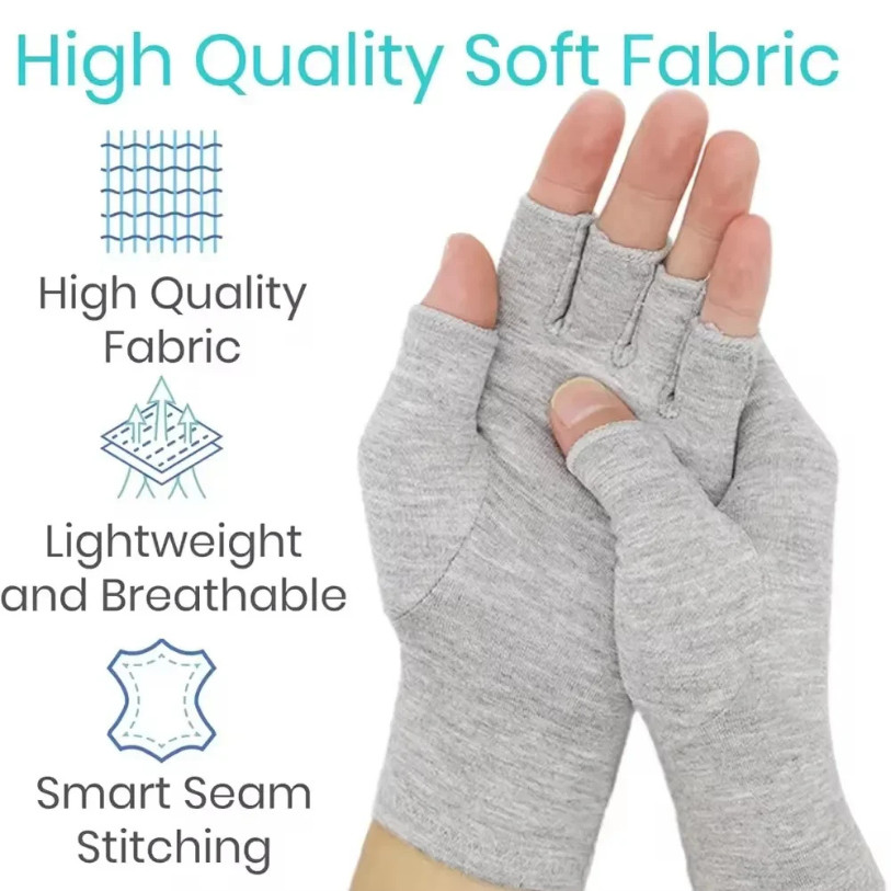 1 Pair Bamboo Gloves Compression Arthritis Glove Wrist Support Joint Pain Relief
