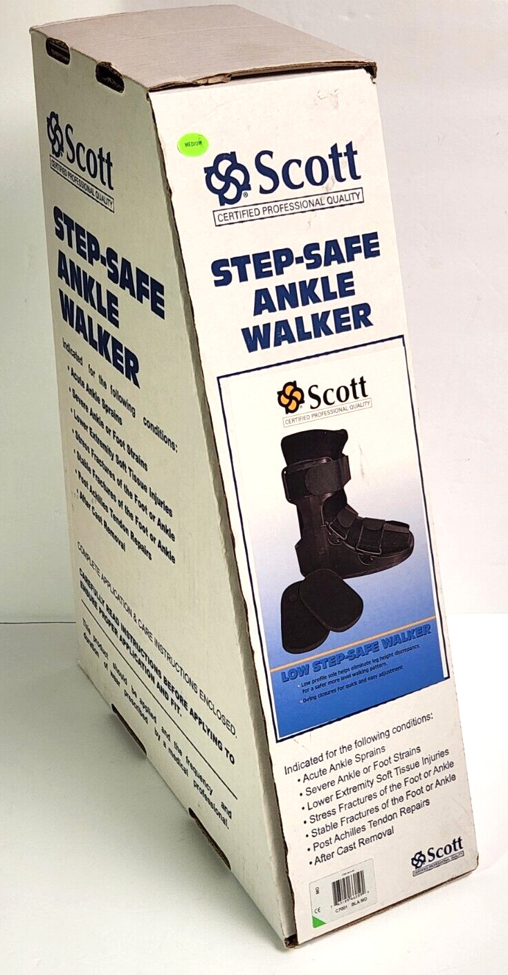 Scott Step Safe Ankle Walker Boot for Severe Ankle and Foot Sprains Medium New