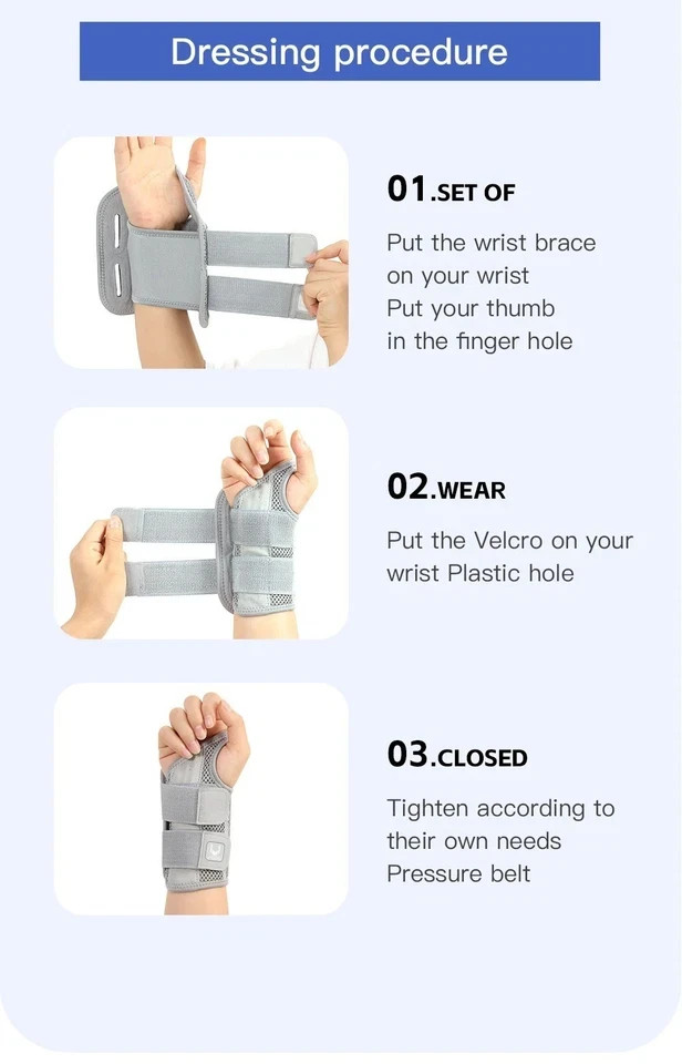 Wrist Brace Carpal Tunnel Splint Hand Support Arthritis Sprain Pain Relief Sleep