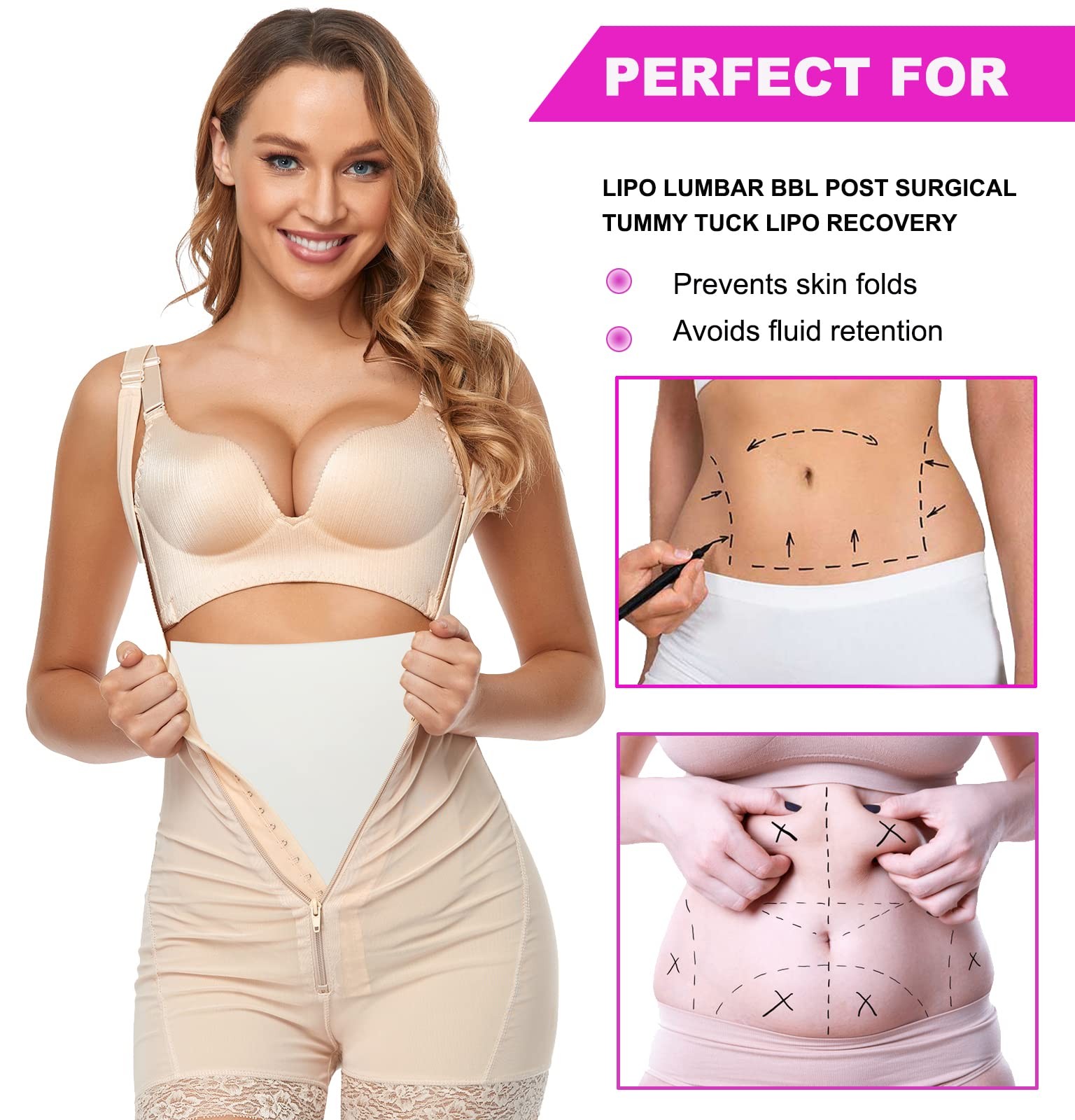 4 Pack Lipo Foam Post-surgical Ab Board Flattening Abdominal Compression Boar…