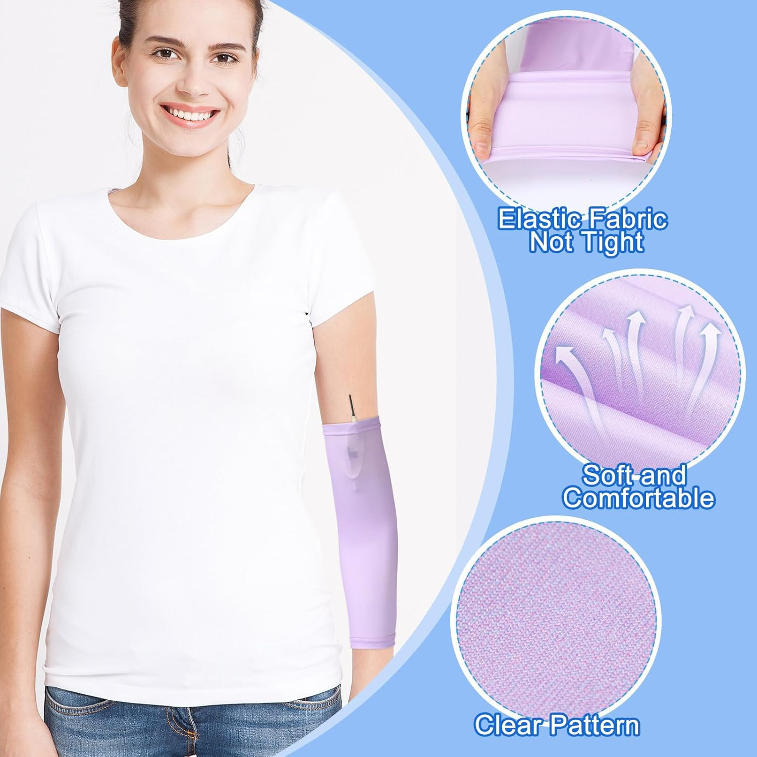 12 Pcs PICC Line Reusable Sleeve Cover for Adults Upper Arm Breathable Cover Nur