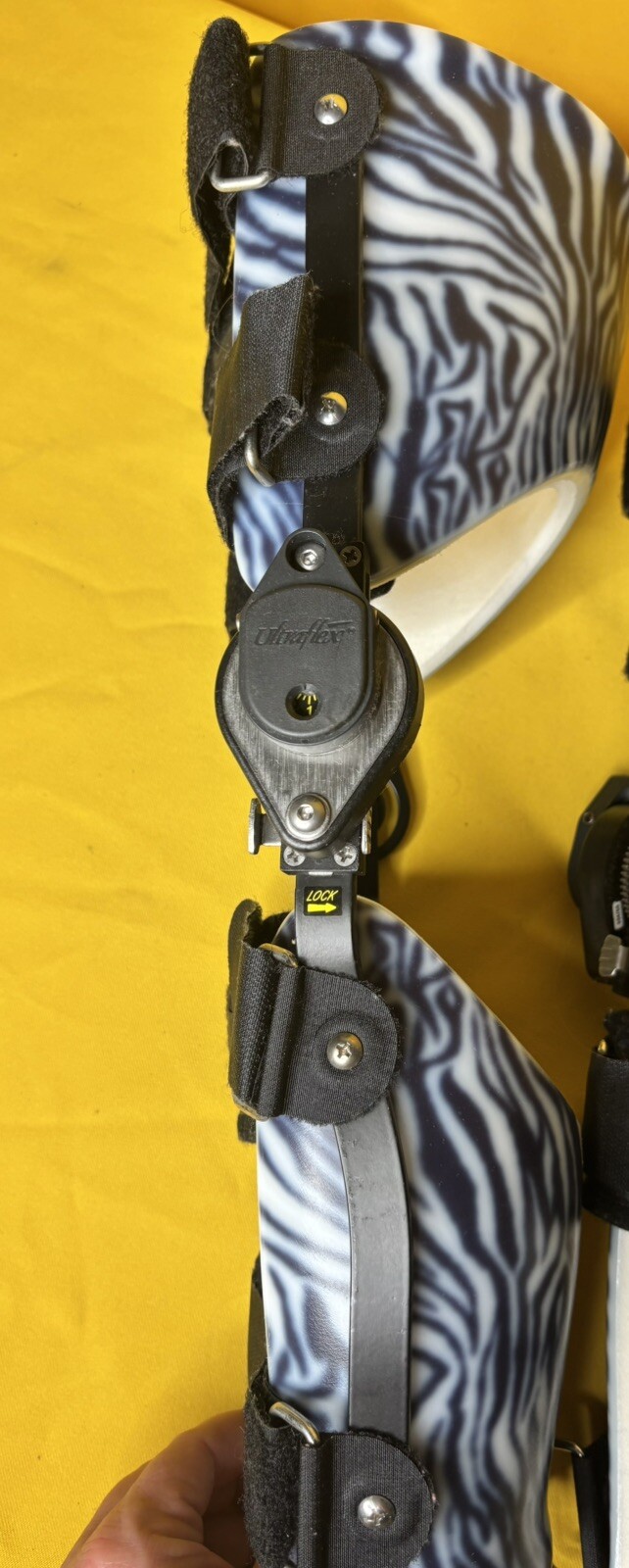 KS1R Ultraflex Custom Knee Right Leg Orthotic Brace Zebra Print
