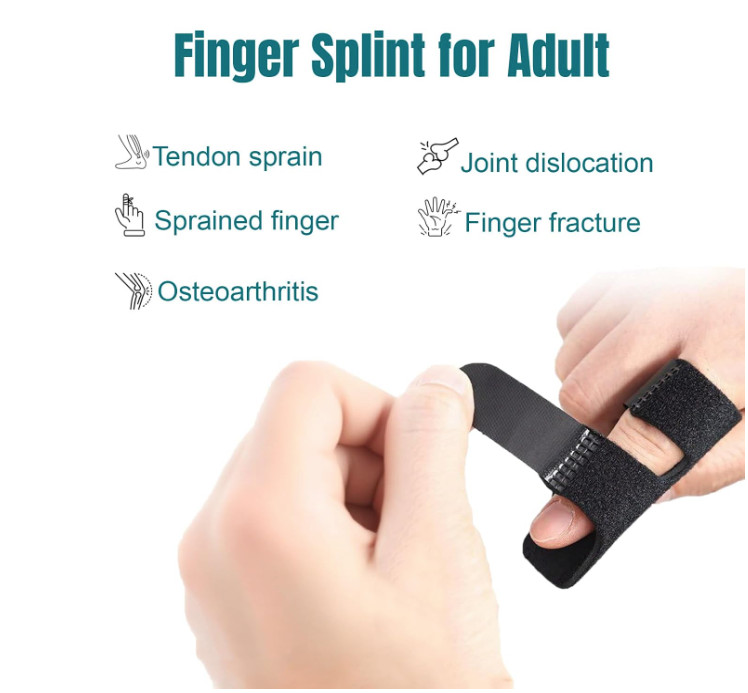 Finger Splint 2Pcs, Trigger Finger Splint Brace for Middle, Index, Ring Fingers