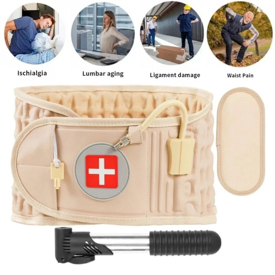 Decompression Back Belt Lumbar Support Belt Inflatable Traction for Women Men