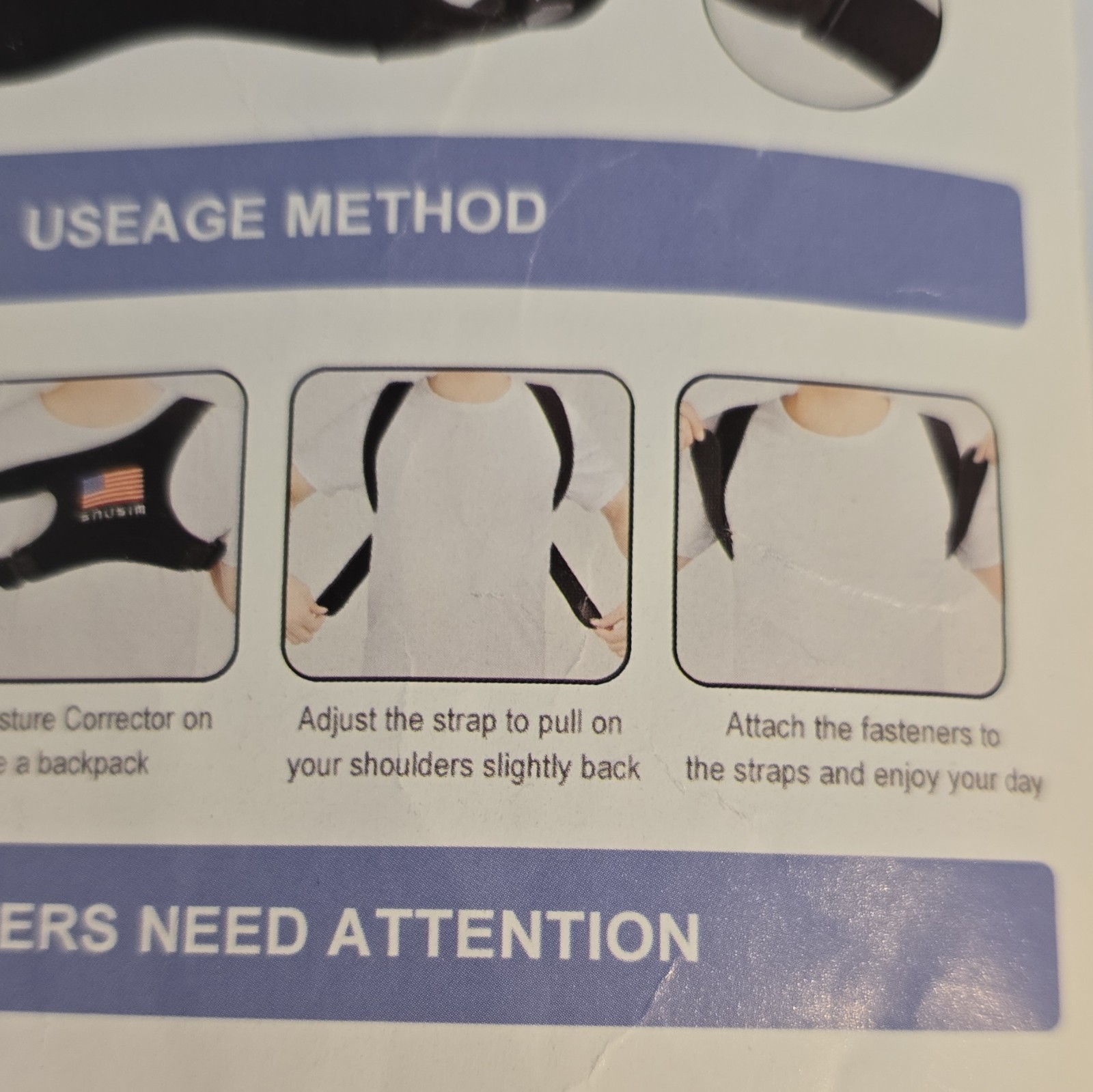 SNUSIM Adjustable Posture Corrector Brace Chest 28″-48″ Back/Shoulder Black