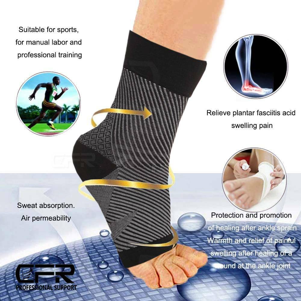 Copper Infused Compression Socks Planter Fasciitis Ankle Support Pain Relief CFR