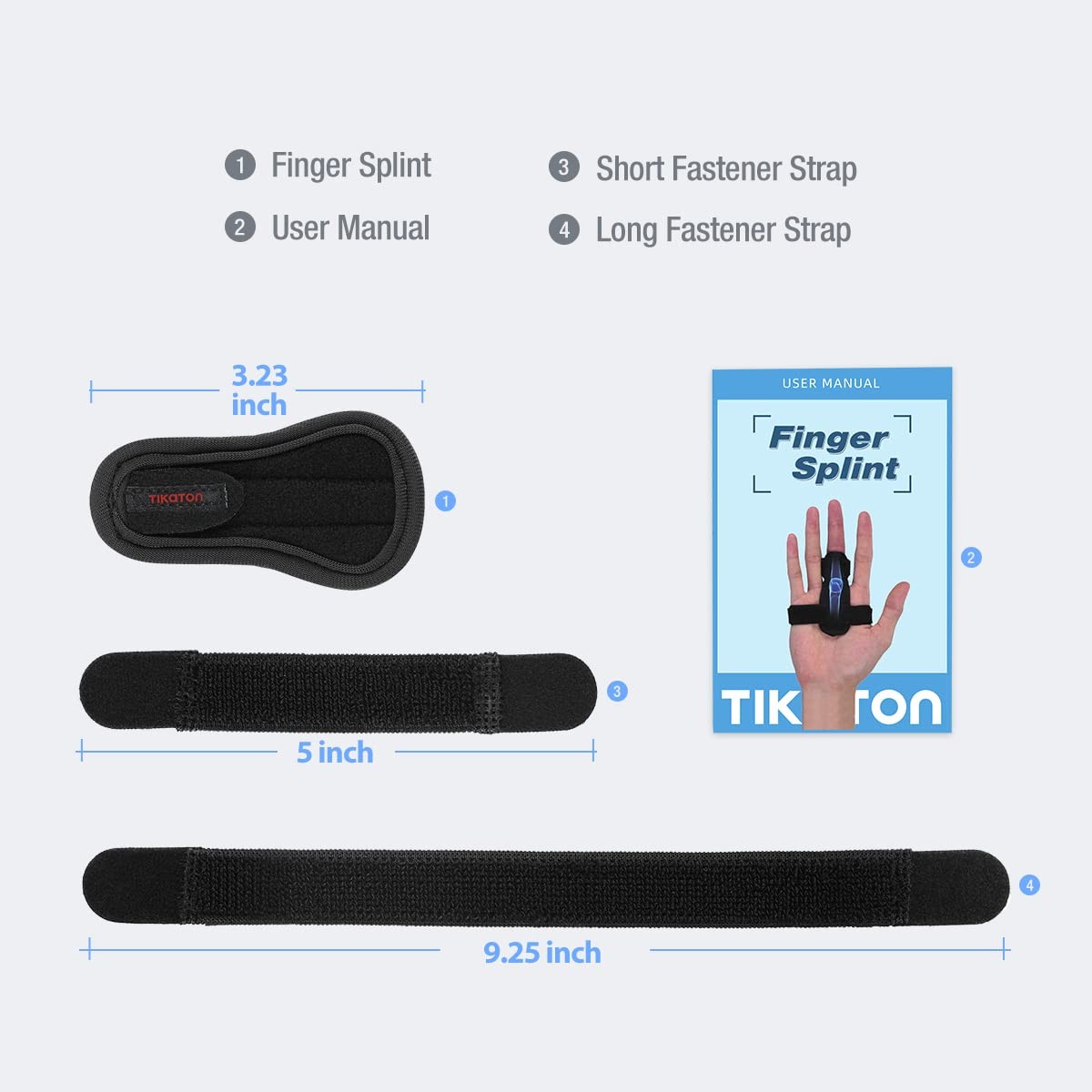 Tikaton Trigger Finger Splint, Adjustable Support, Finger Brace for Alleviating