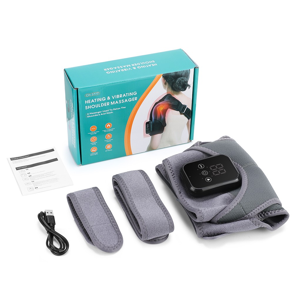 Heating Vibration Shoulder Wrap Electric Cordless Massage Heated Brace Pad Gift