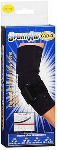 Sport Aid GOLD ThermaDry3 Tennis Elbow Sleeve Black Large
