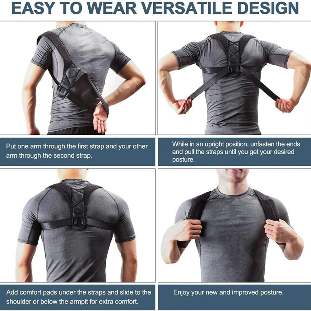Corrector de postura soporte de espalda para hombres y mujeres 35″-44″ ajustable