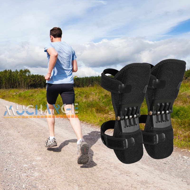 2Pcs Joint Support Brace Knee Pads Booster Lift Spring Force Stabilizer Legs