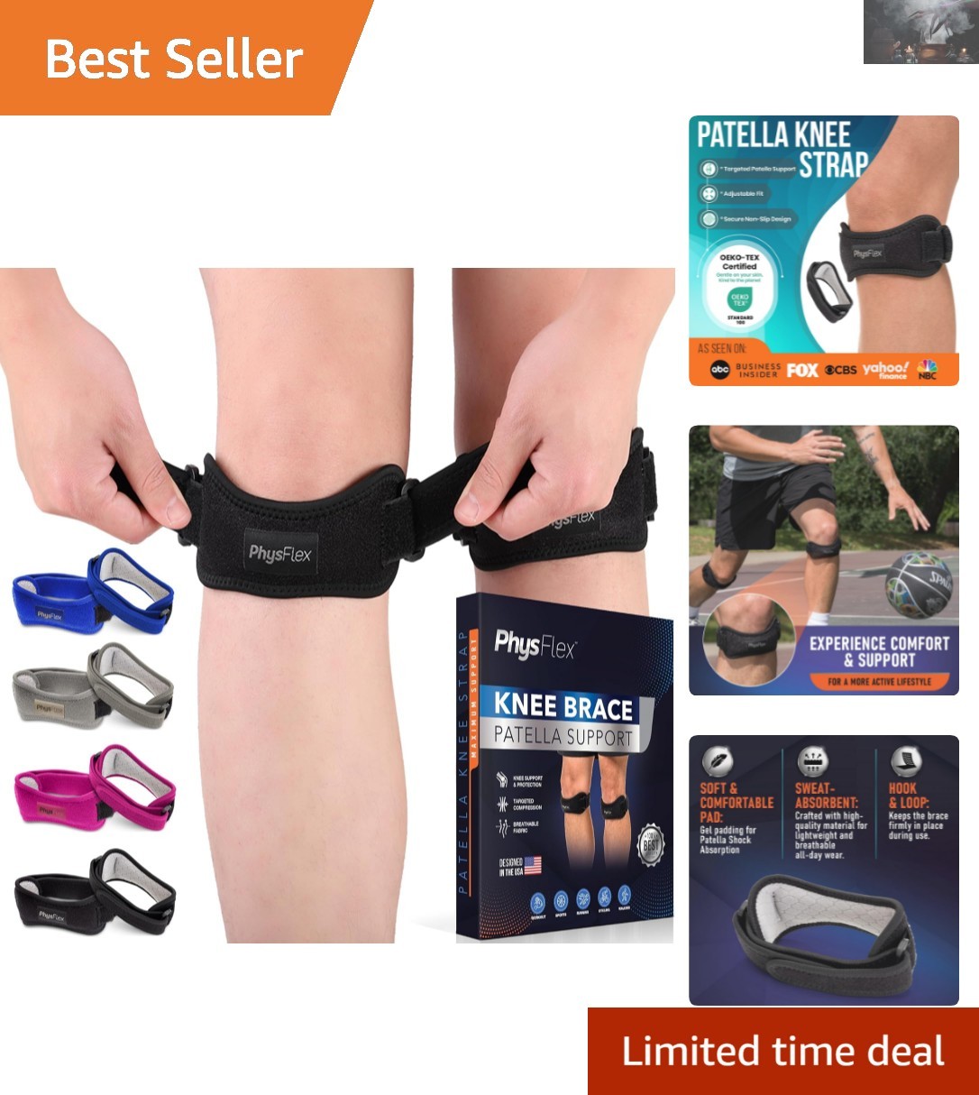 Knee Support Brace Set – Adjustable, Lightweight, Anti-Slip Design for Comfort