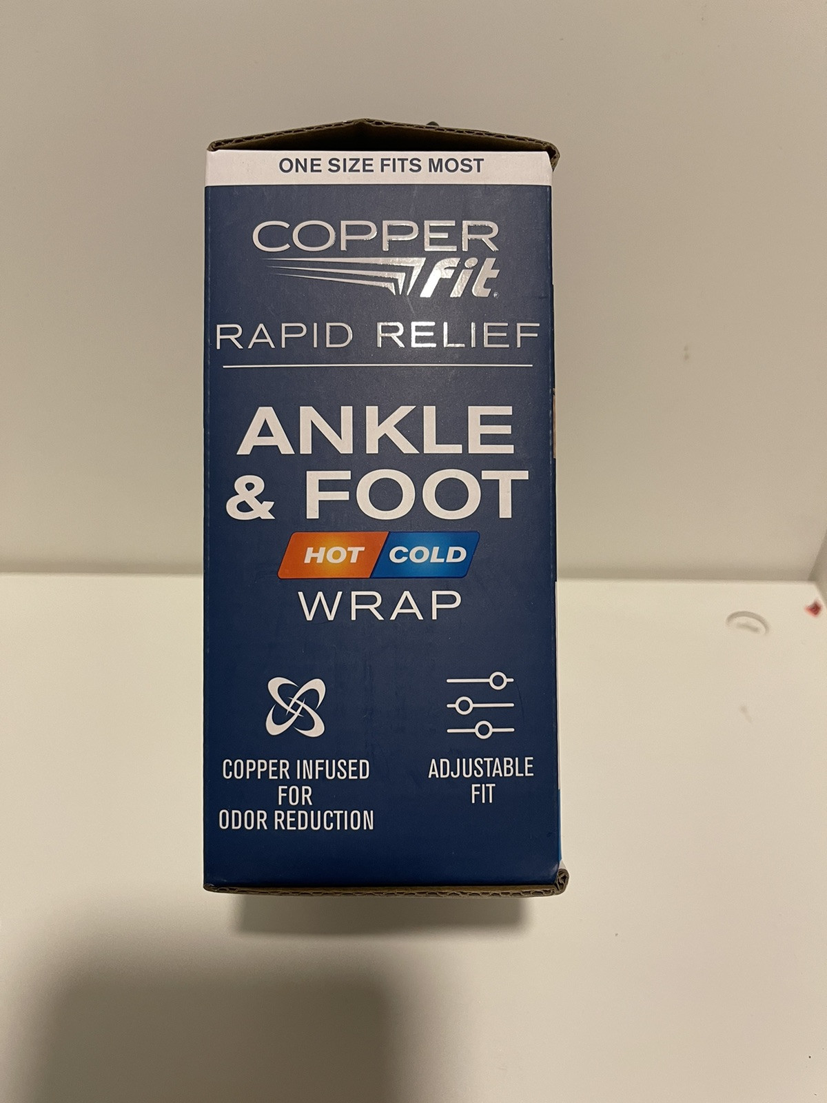 COPPER FIT ANKLE & FOOT RAPID RELIEF UNISEX -ONE SIZE ADJUSTABLE FIT HOT/COLD.