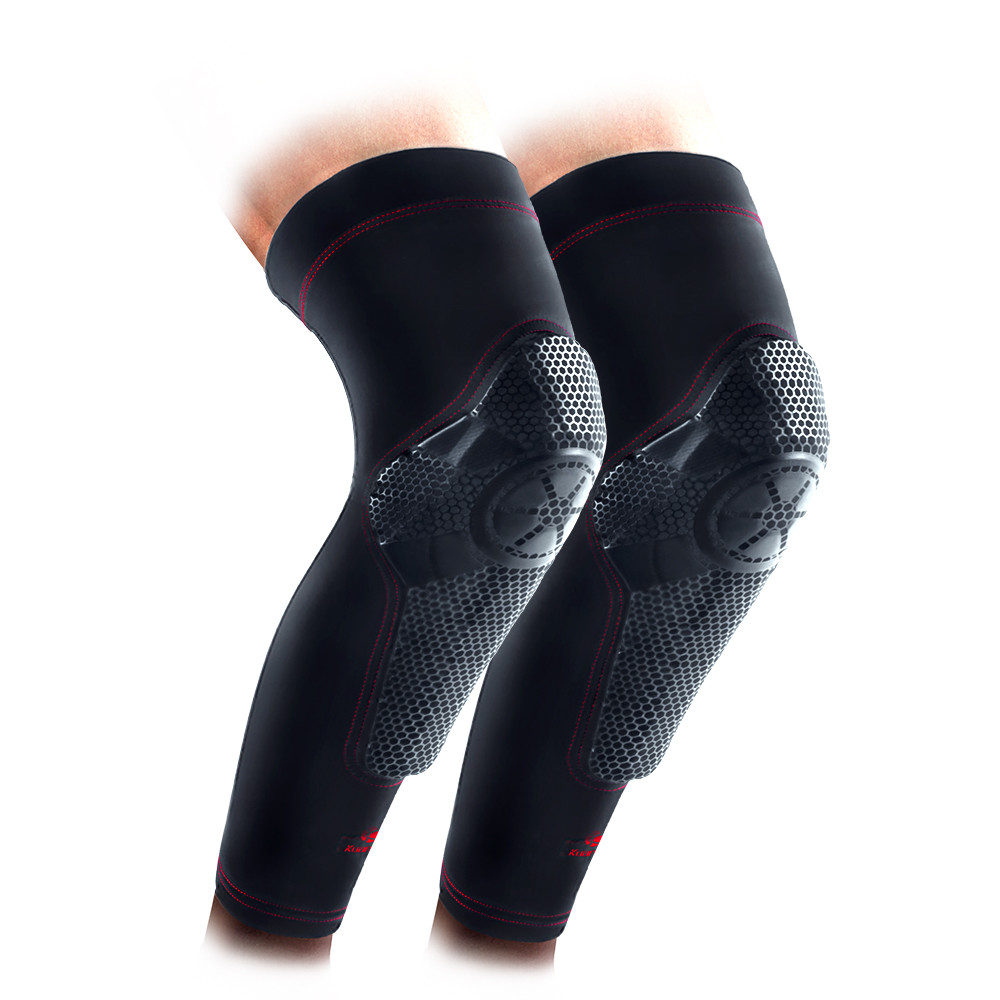 Kuangmi 1 Pair Knee Support Basketball Leg Sleeve Protector Sports Safety Brace