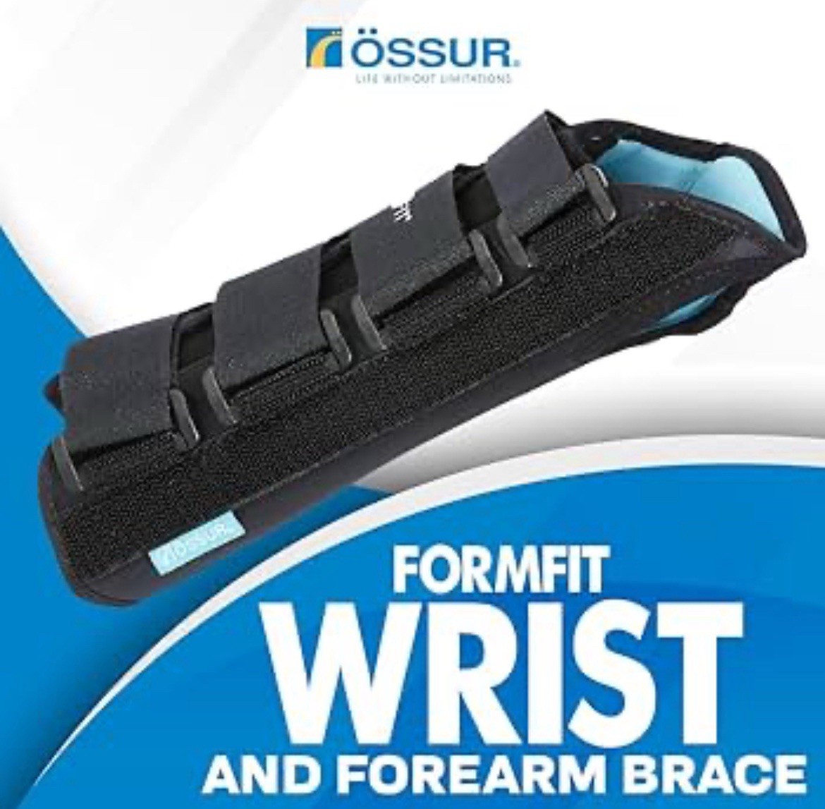 Ossur Form Fit Adjustable Wrist Brace Protection Black Hook & Loop Right Hand