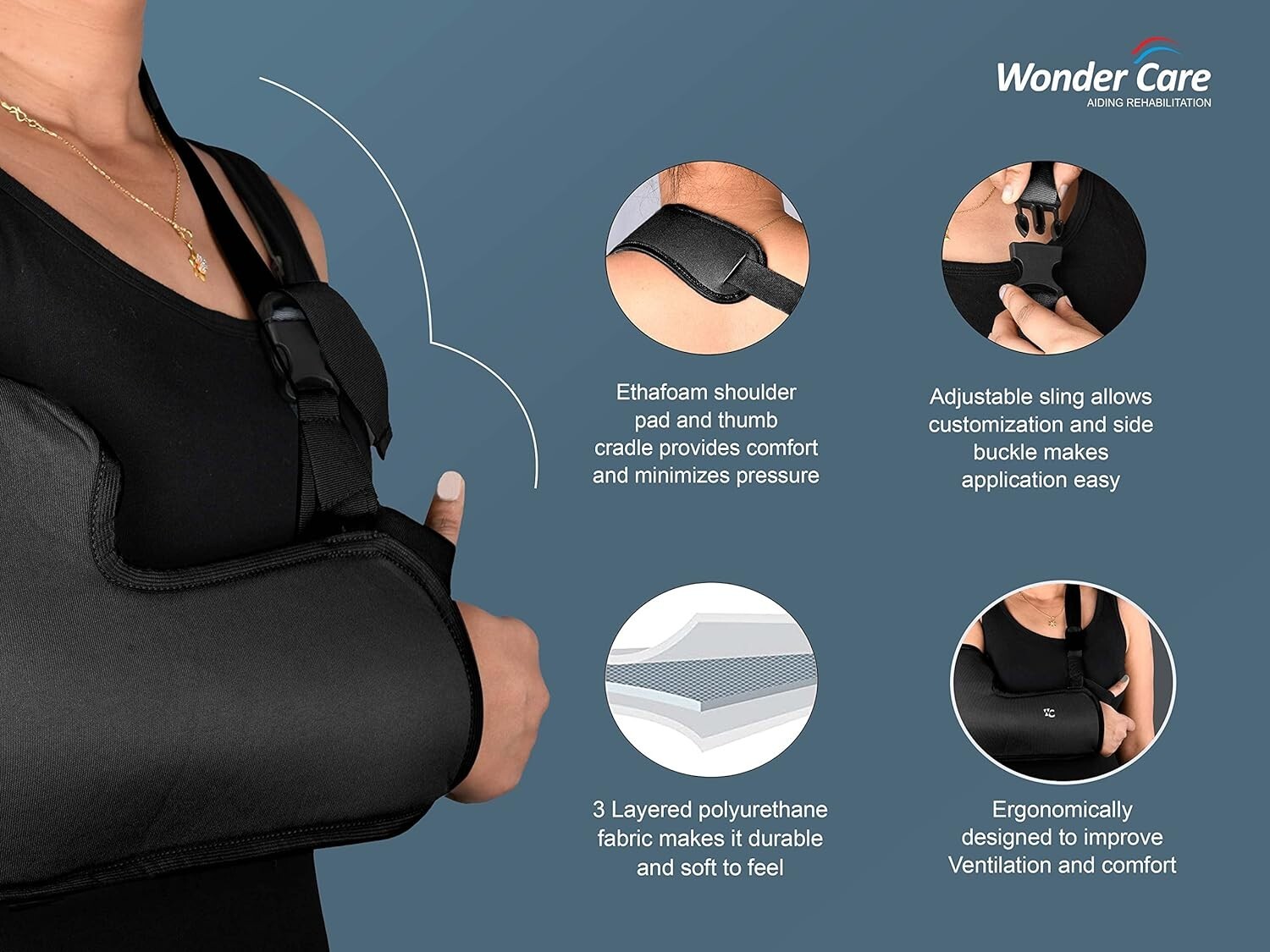 NEW! Arm Sling Shoulder Injury Elbow &Thumb Support Plaster protector Brace US!
