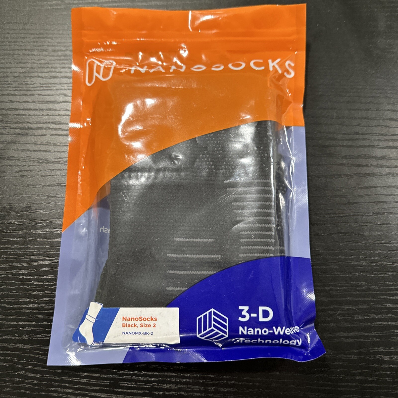 Nanosocks Compression 3D Nano-Weave Technology Nanomx-BK-2 Black Size 2 Medium