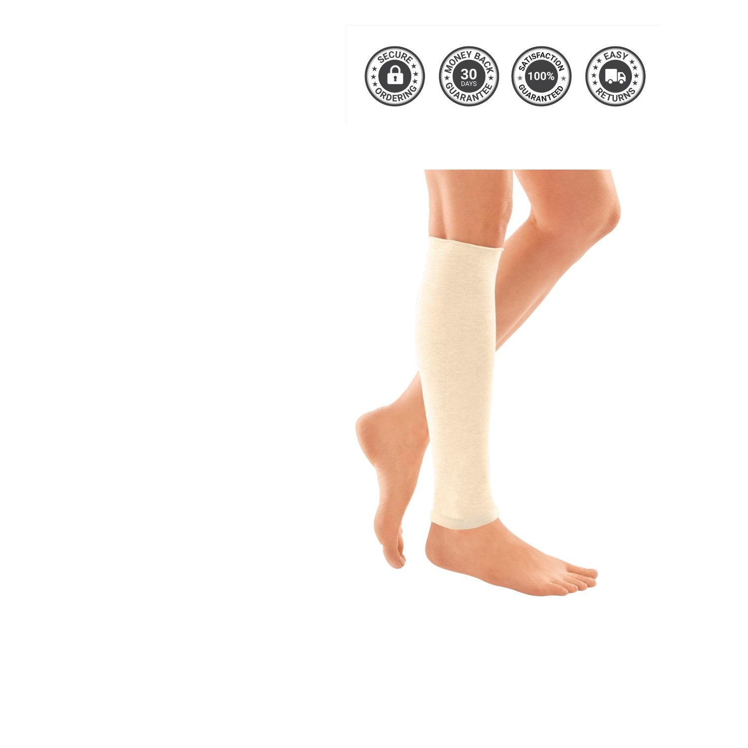 Beige Leg Undersleeve – Essential Protection Against Chafing for Active Adults