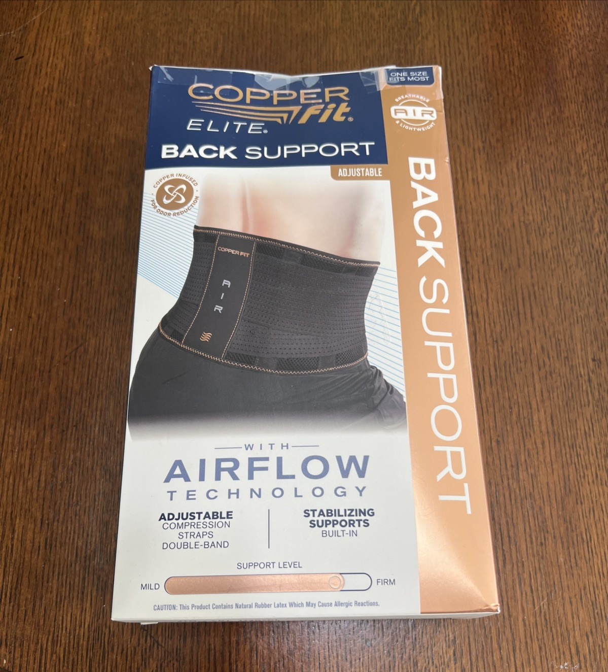 Copper Fit Elite Air Back Support Brace Airflow Technology One Size Adjustable