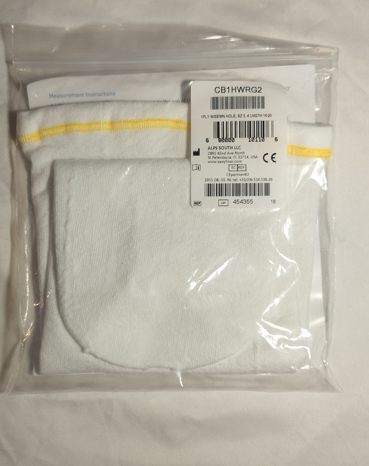 SPS COOLBLUE Prosthetic Sock 1-Ply Coolmax Lycra 3 16-20″ CB1HWRG2