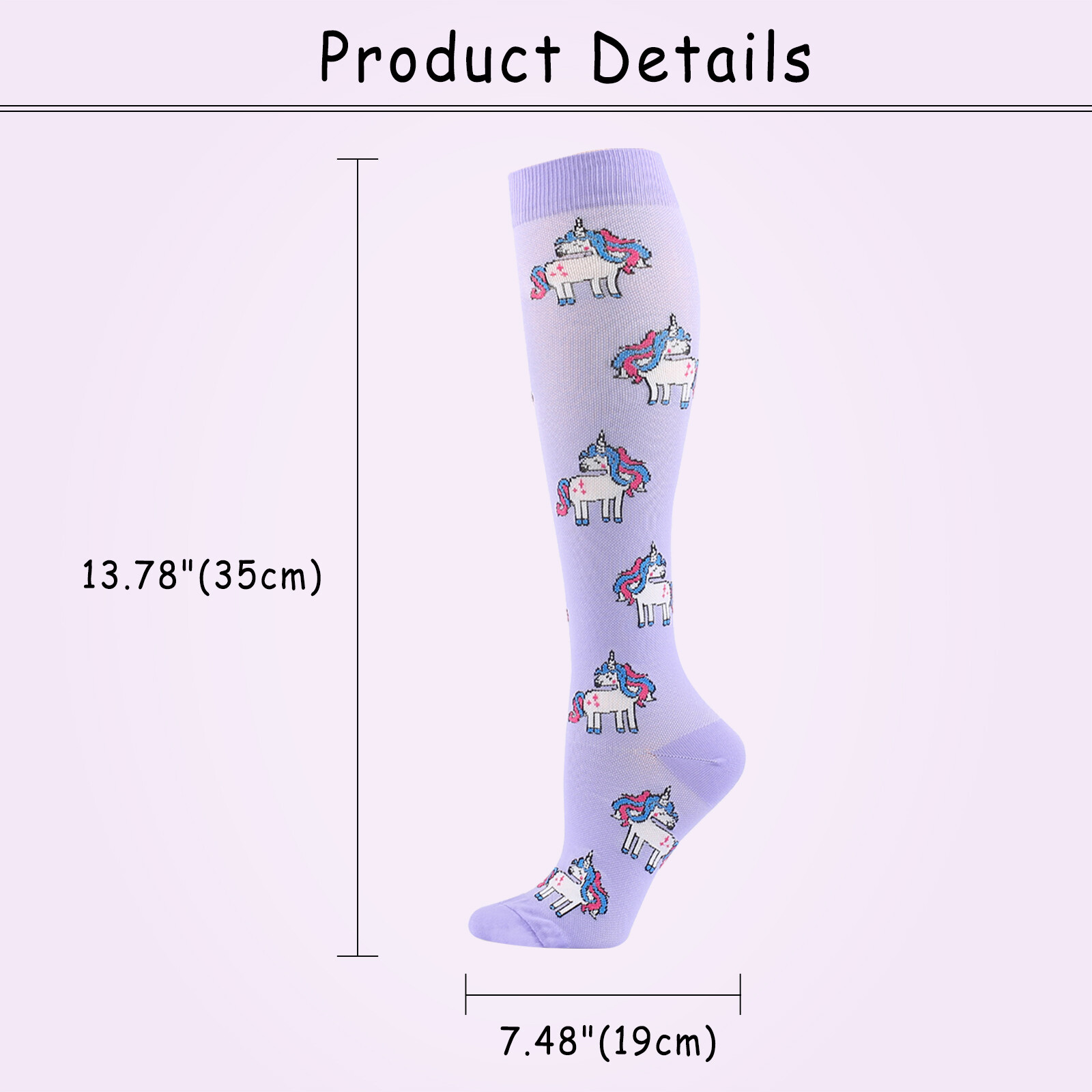 5 Pairs Compression Socks Graduated Support Calf Stockings Womens 20-30 mmHg S/M