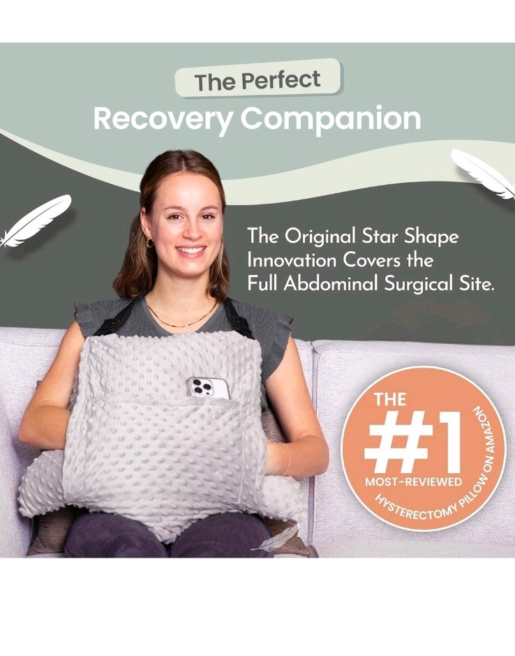 Moydomo Star Hysterectomy Recovery Pillow w/ Coldpacks Gray New