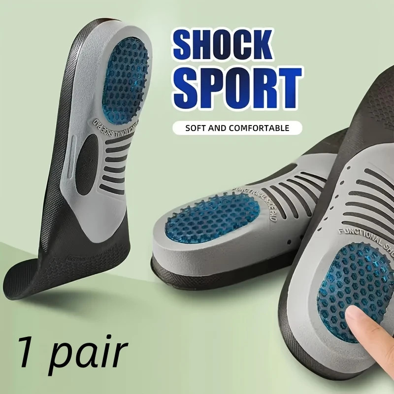 1 pair of thickened comfortable massage insoles, unisex cushioning insoles