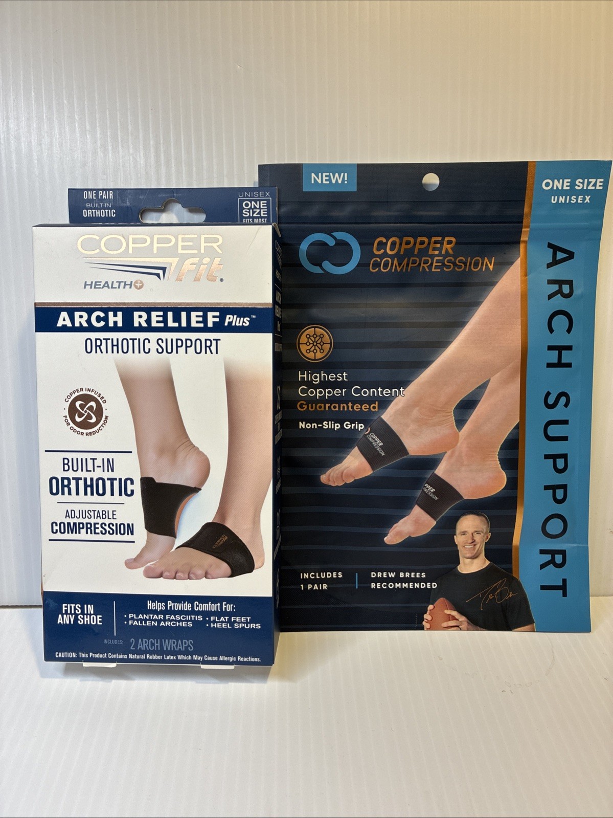 Copper Fit Health Unisex Arch Relief Plus with Built-In Orthotic Support – Black