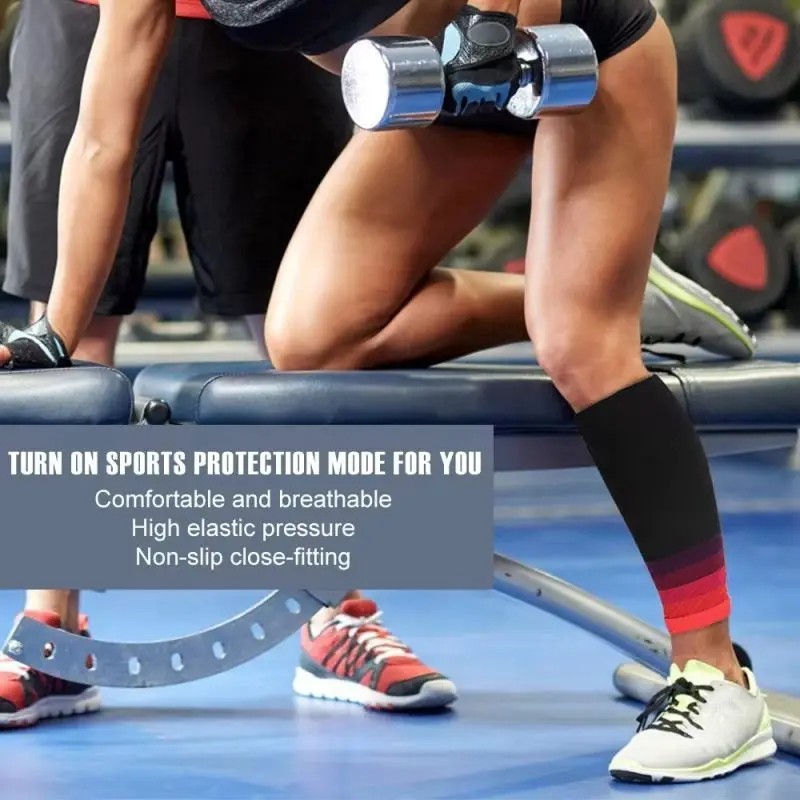 20-30mmHg Compression Calf Sleeves Running Shin Support Socks 1 Pair Unisex