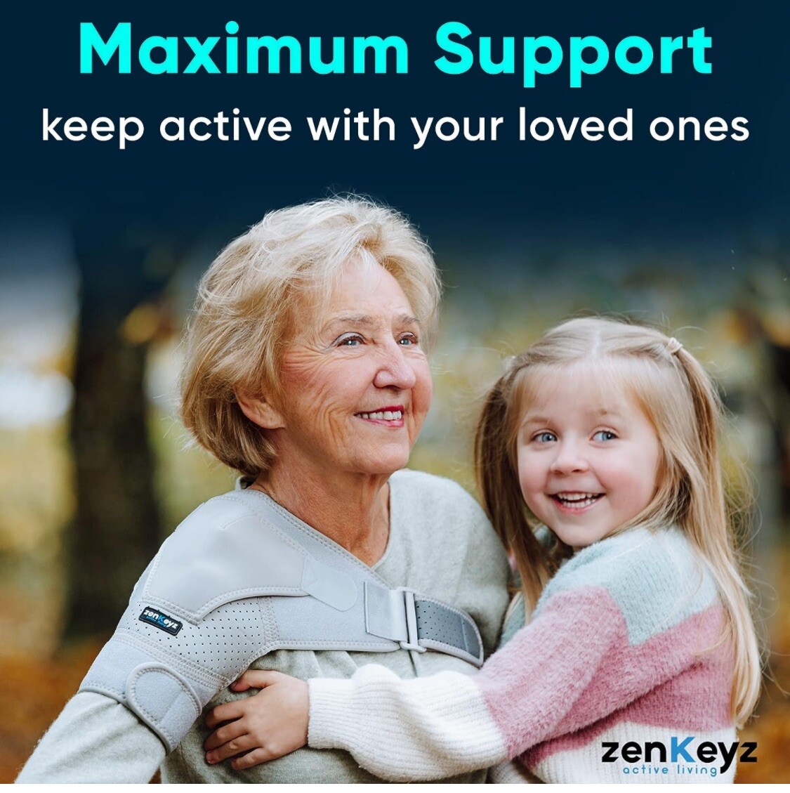 Zenkeyz Active Living Copper Compression Shoulder Brace, S/M Unisex