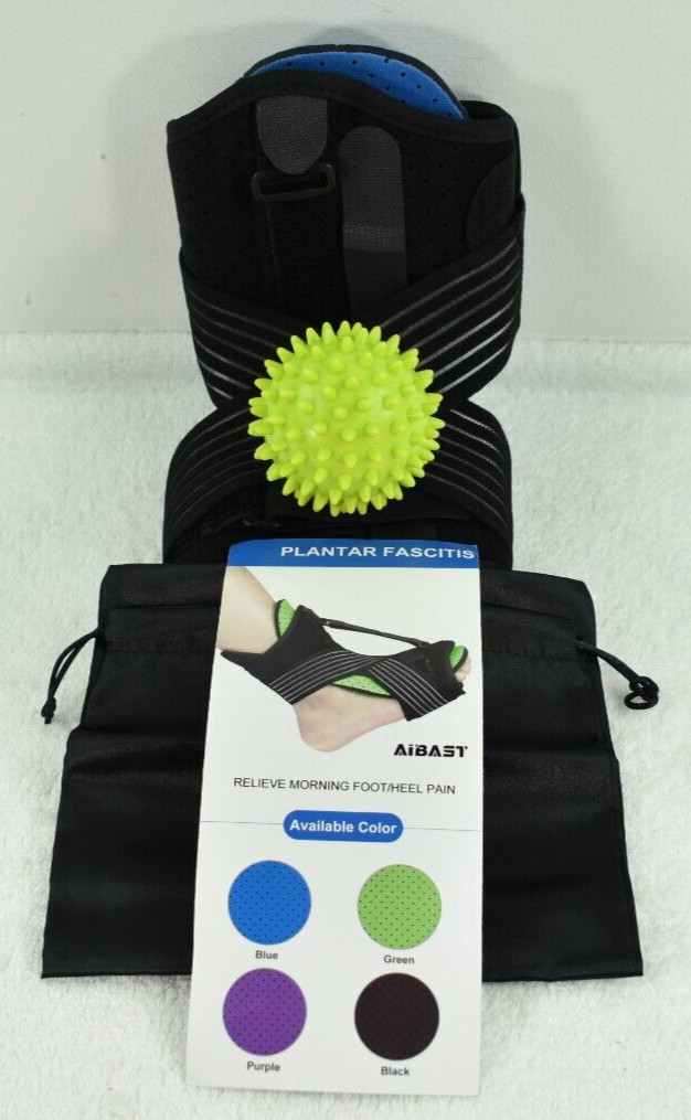 Aibast Plantar Fasciitis Night Splint Brace Sleep Support w/ Foot Massage Ball