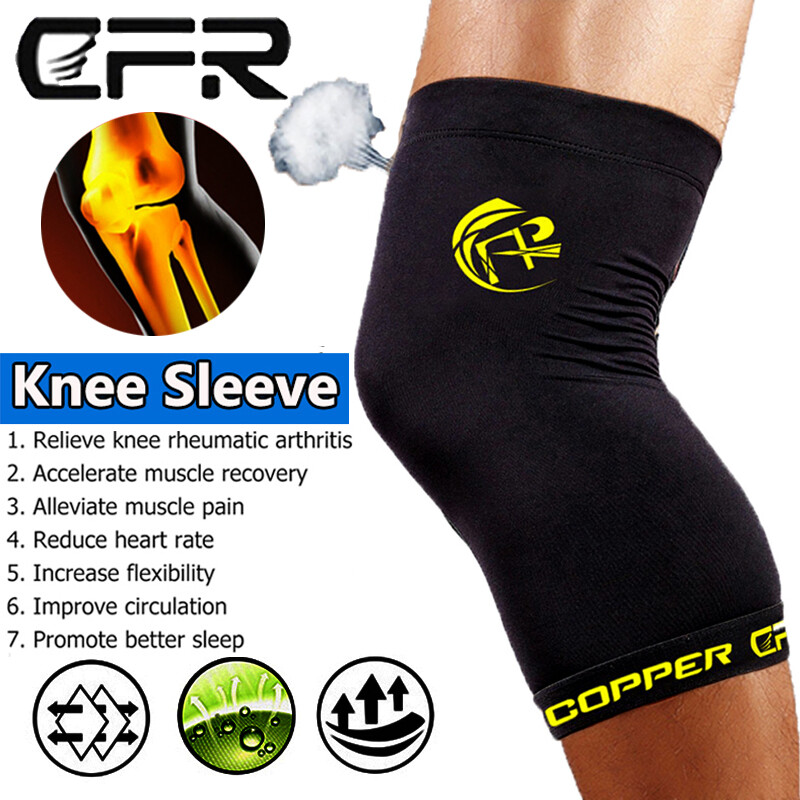 Copper Knee Support Brace Compression Sleeve Sport Joint Pain Arthritis Relief