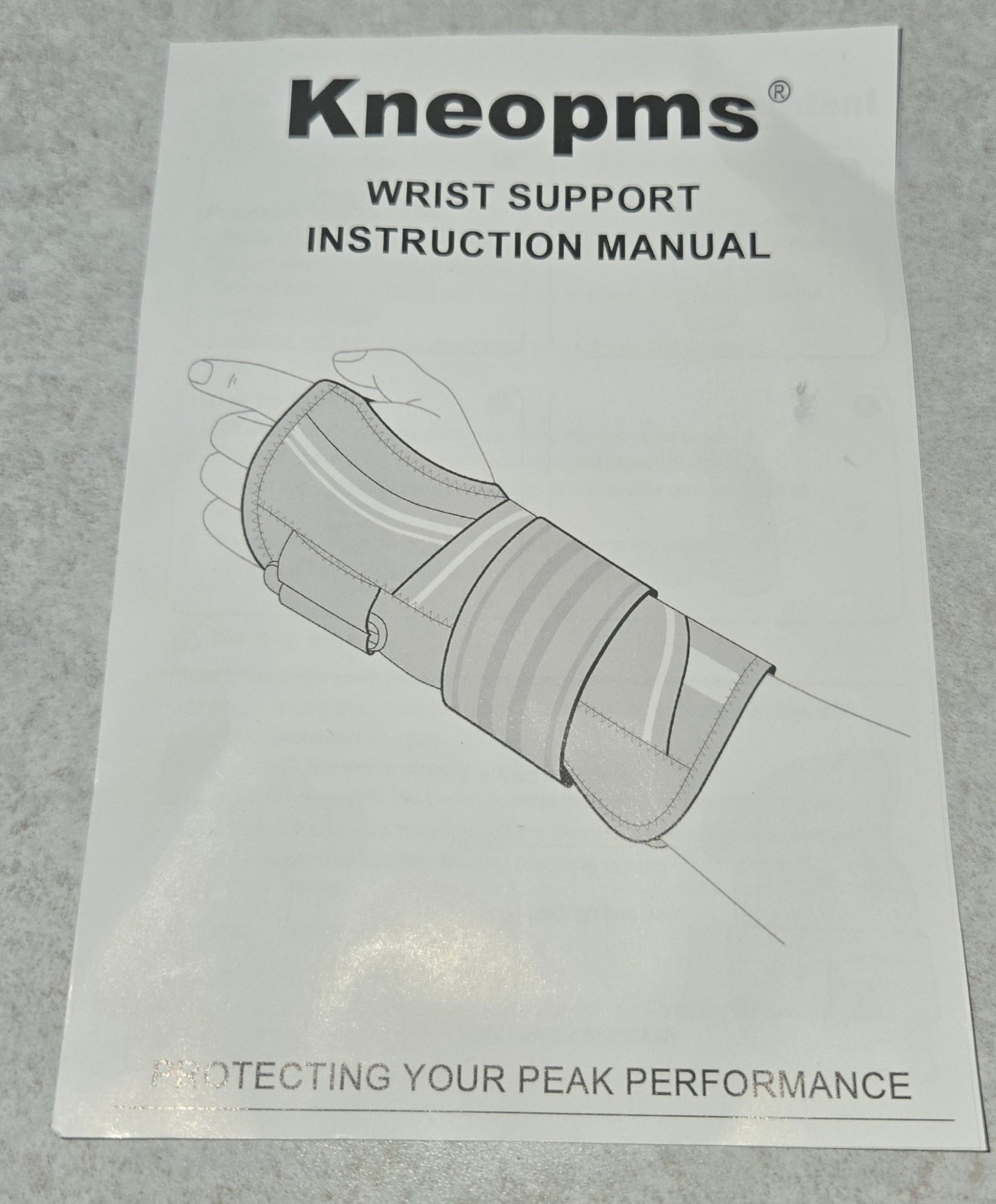 KNEOPMS Wrist Support Brace – Carpal Tunnel Black L/XL Left / Open Box