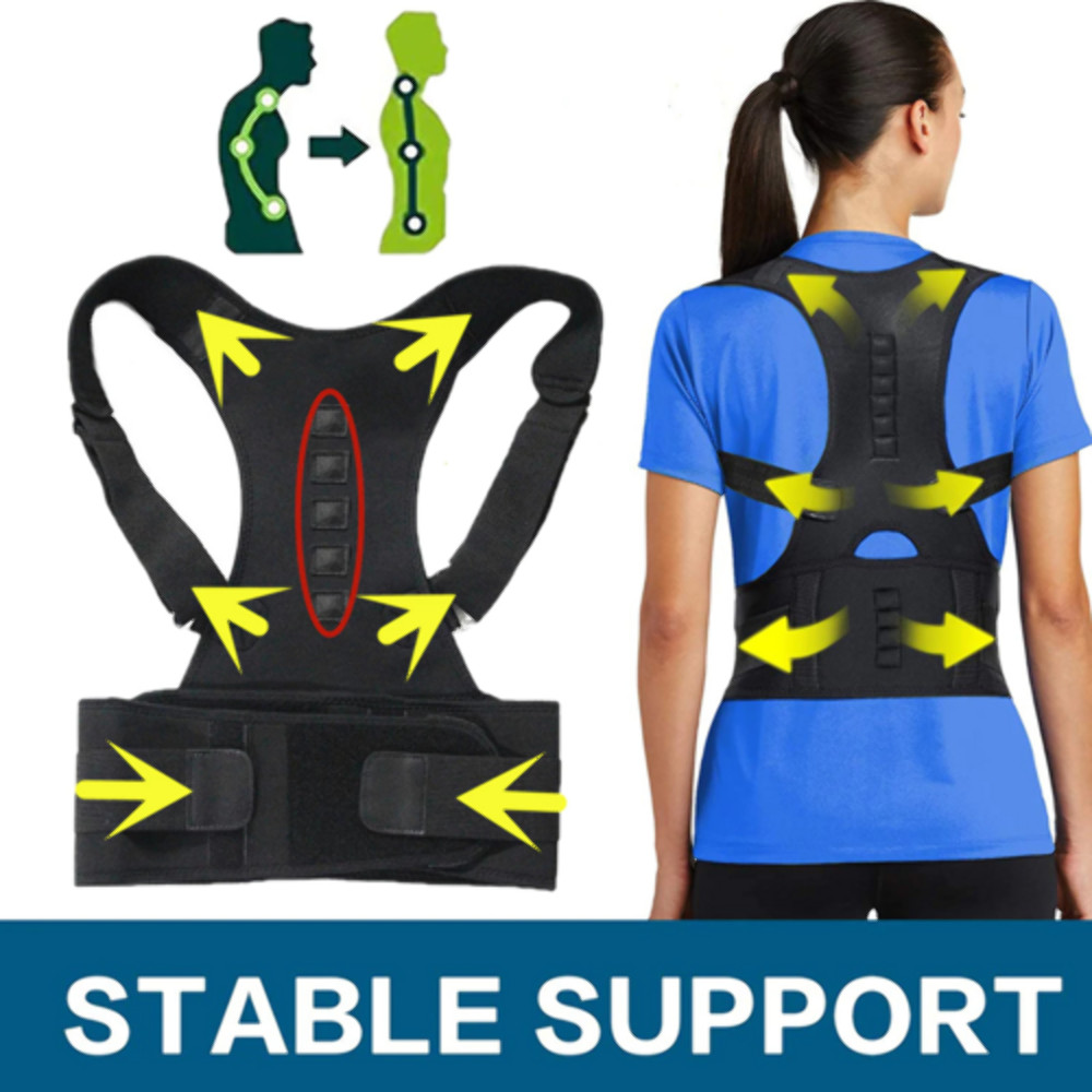 Posture Corrector Magnetic Back Brace Support Belt Men Women Pain Relief Adjust