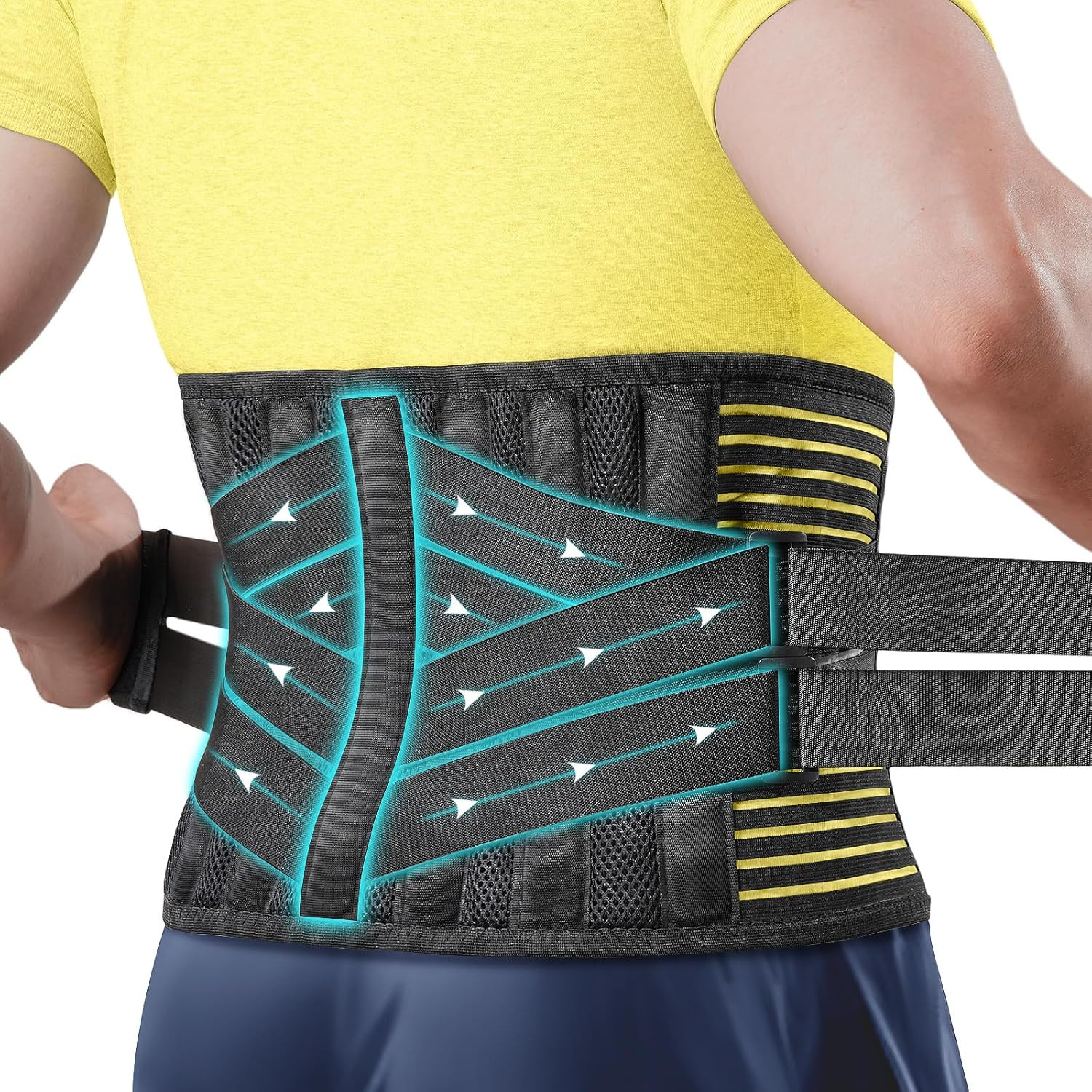 Plus Size 4XL/5XL Back Brace with 7 Bionic Metal Stays – Strong Support More Eff
