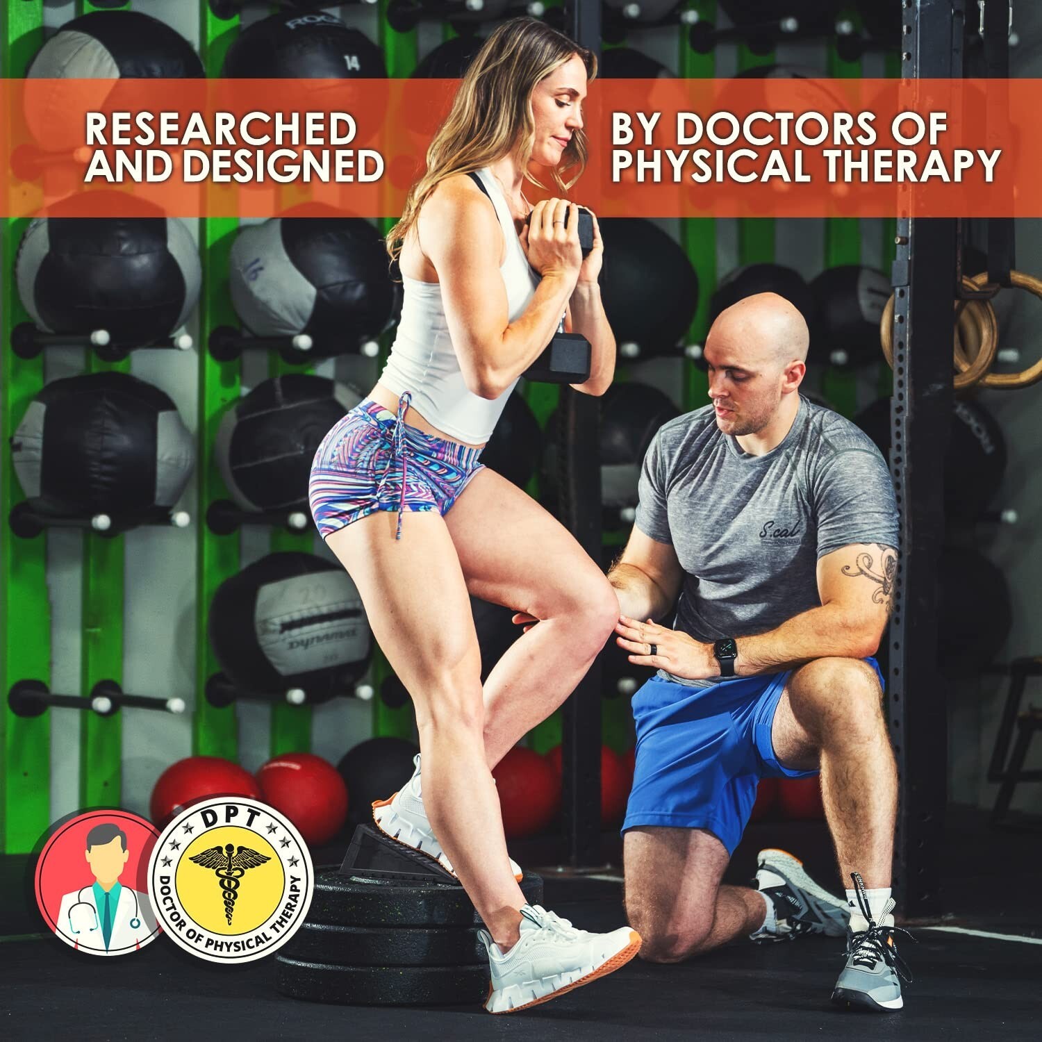 Squat Wedge Block: Doctor-Designed Pair of Adjustable, Non-Slip Slant Boards …