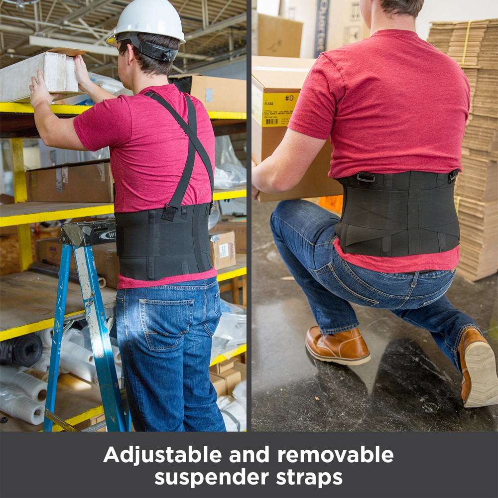 Heavy Duty Lift Lumbar Lower Back Brace Waist Support Belt Brace Suspenders
