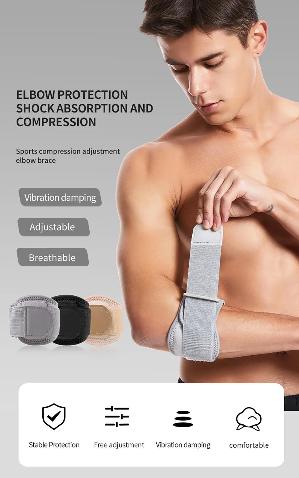 1pcs Elbow Braces for Tendonitis,tennis Golf Elbow Forearm Brace Strap and Compr