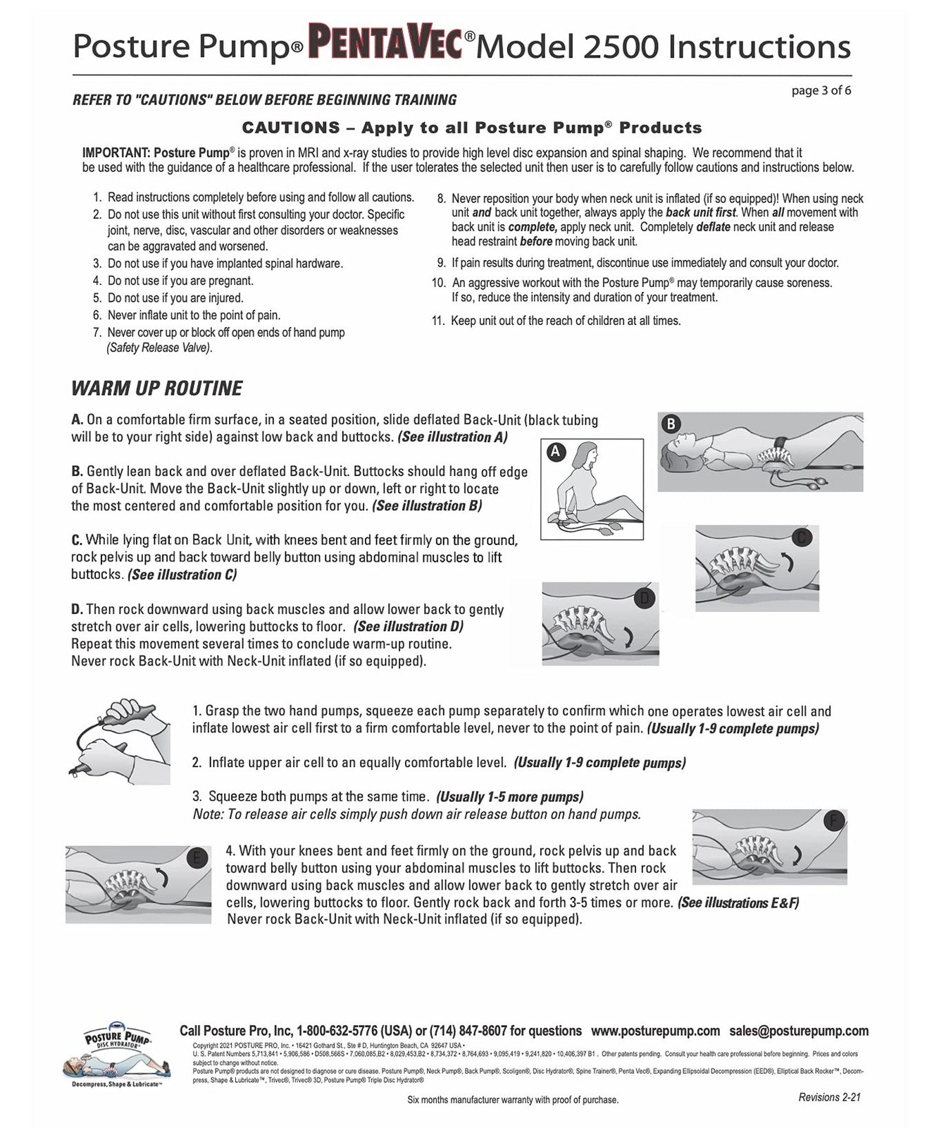 Posture Pump® Penta Vec® Lumbar Decompression Device – Adjustabl