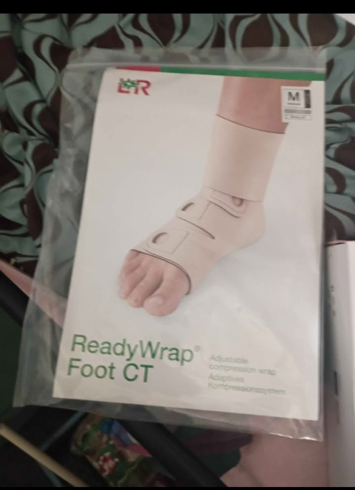 L&R ReadyWrap Foot CT Adjustable Compression Wrap, Size M, Beige (Foot/Ankle)