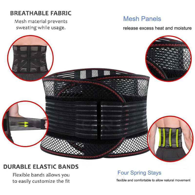 Ergonomic Lumbar Back Spine Brace for Lower Back Support Pain Relief Girdle Band