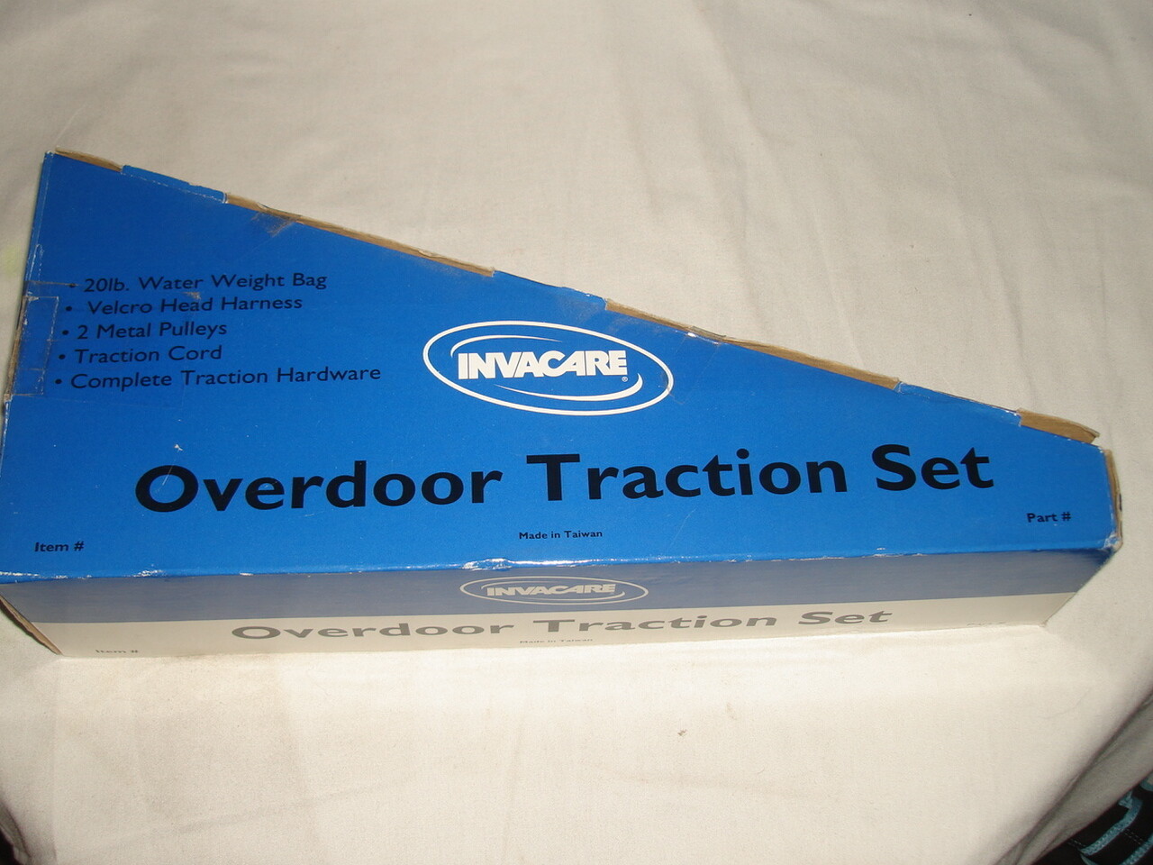 NIB Invacare Neck Back Traction Set Overdoor Cervical Kit 20 lb Weight Bag