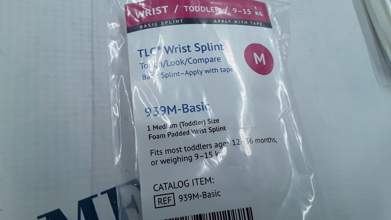 I.V. House TLC Wrist Splint M Toddler 9-15kg REF 939M-Basic Lot of 20