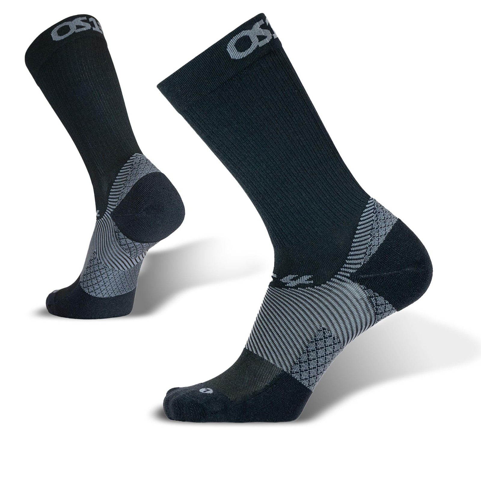 OS1st Plantar Fasciitis Socks FS4, Relief, Large, Black