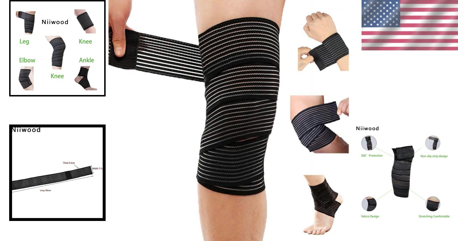 Adjustable Extra Long Knee Compression Bandage – Pain Relief for Active Adults