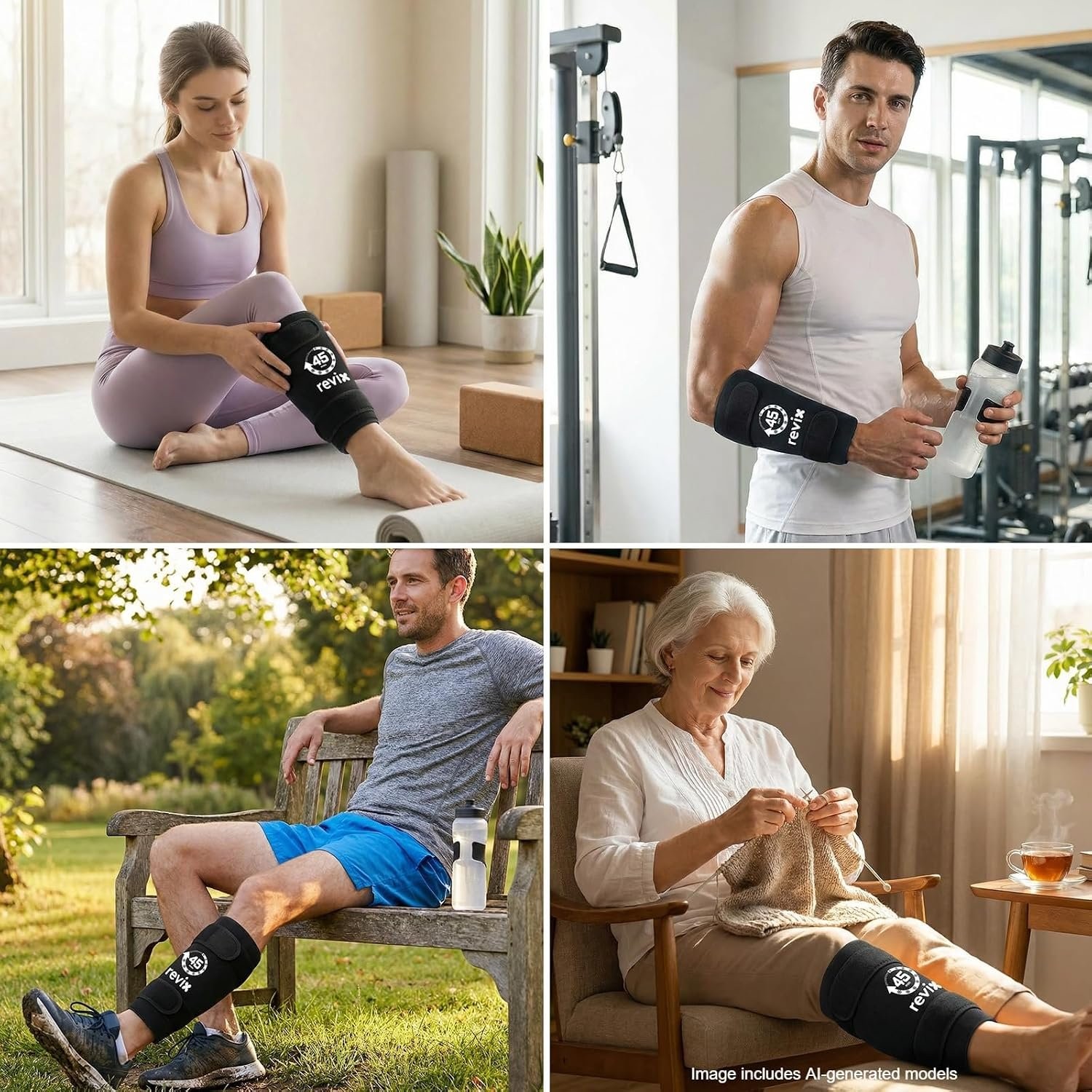 45-Min Long Lasting Ice Pack for Shin Splints Leg Calf Recovery Compression