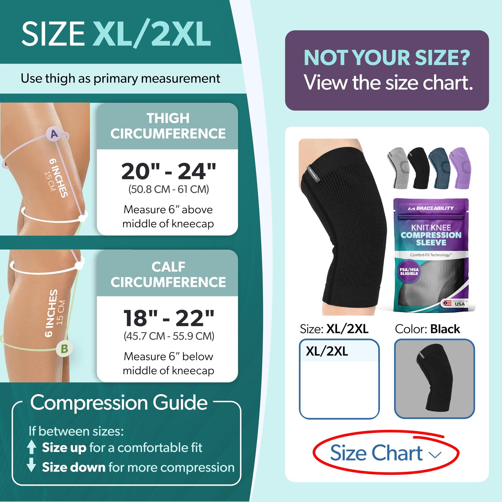 Knee Compression Sleeve – Knit Knee Pain Brace for Men or Women, Arthritis Re…