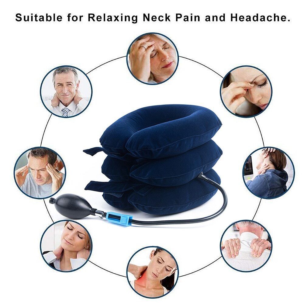 U Shape Inflatable Neck Cervical Vertebra Traction Shoulder Pain Relax Pillow
